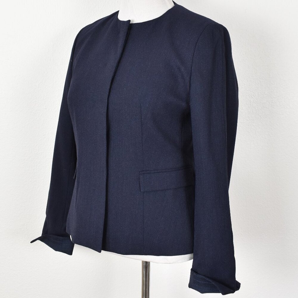 Hugo Boss Jalesana Hidden Button Wool Blazer Navy - 10 - Picture 2 of 11
